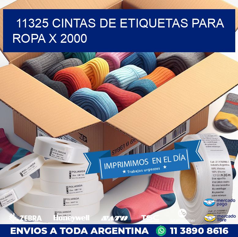 11325 CINTAS DE ETIQUETAS PARA ROPA X 2000