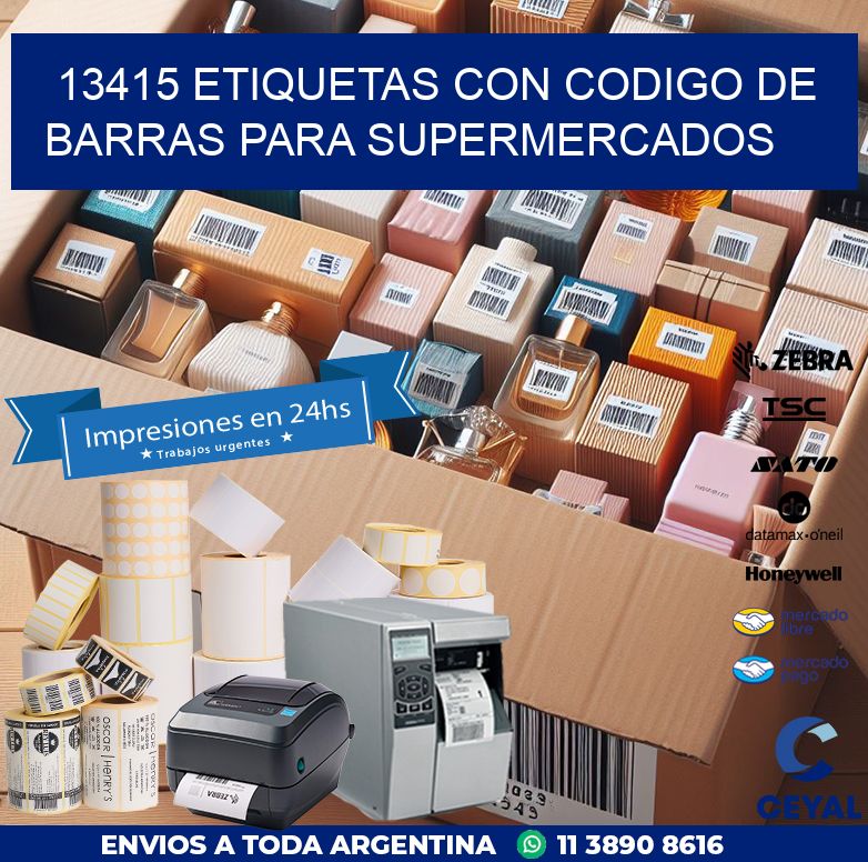 13415 ETIQUETAS CON CODIGO DE BARRAS PARA SUPERMERCADOS