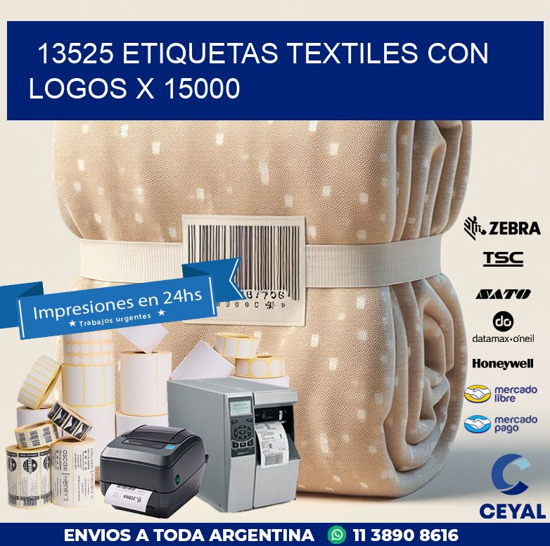 13525 ETIQUETAS TEXTILES CON LOGOS X 15000