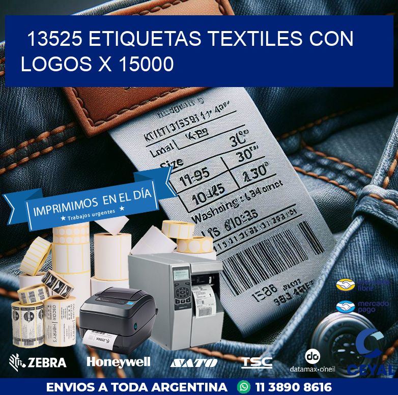 13525 ETIQUETAS TEXTILES CON LOGOS X 15000