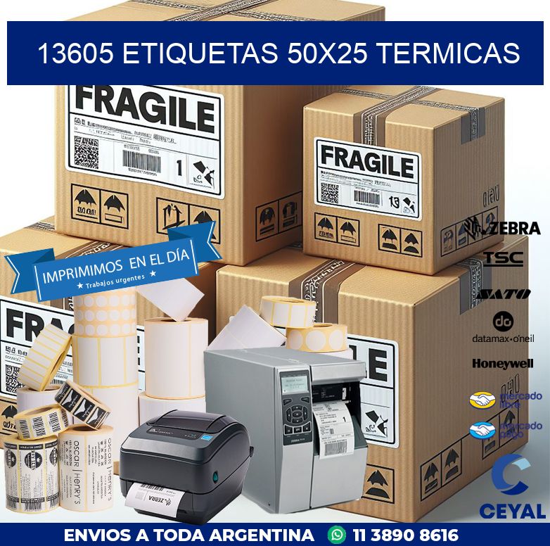 13605 ETIQUETAS 50X25 TERMICAS