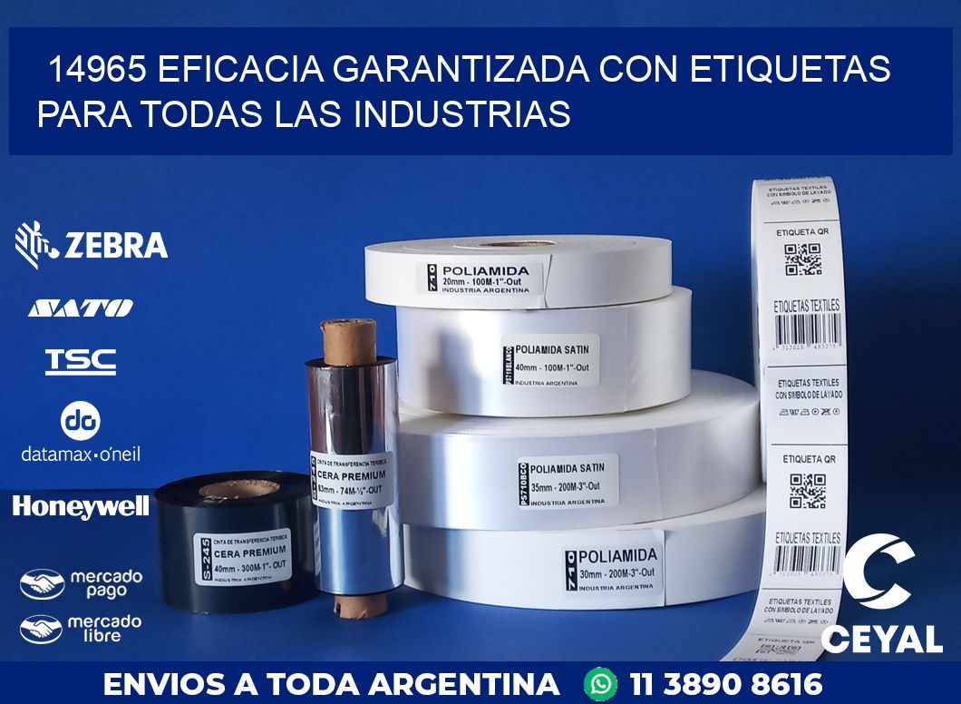 14965 EFICACIA GARANTIZADA CON ETIQUETAS PARA TODAS LAS INDUSTRIAS