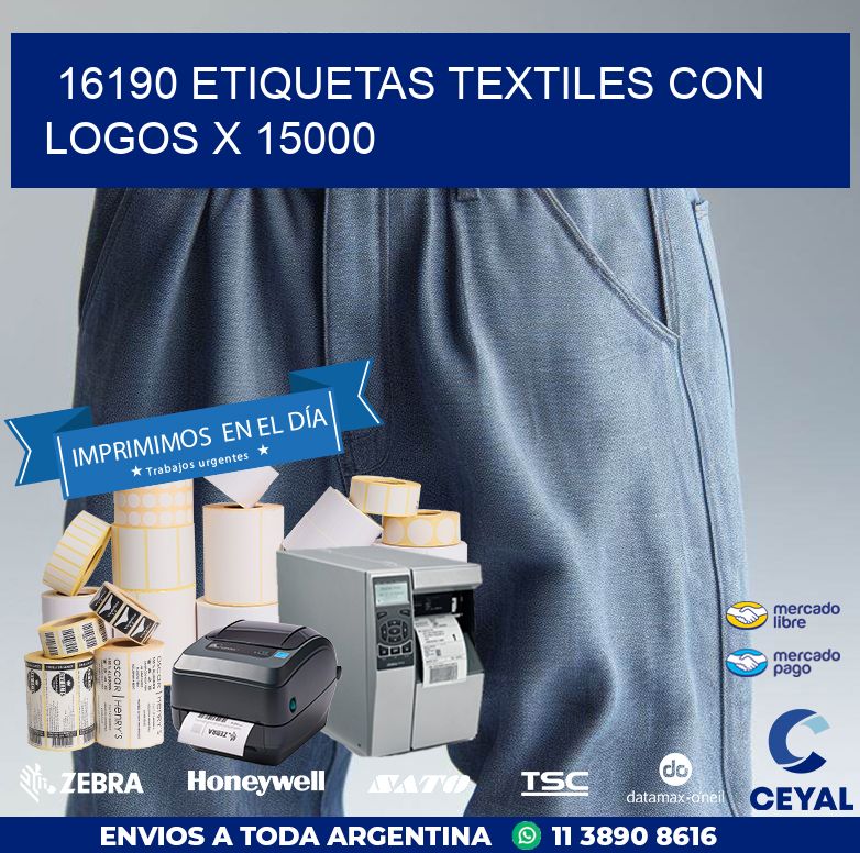 16190 ETIQUETAS TEXTILES CON LOGOS X 15000