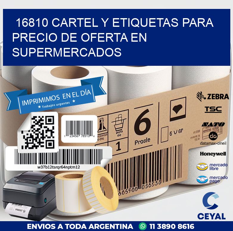 16810 CARTEL Y ETIQUETAS PARA PRECIO DE OFERTA EN SUPERMERCADOS
