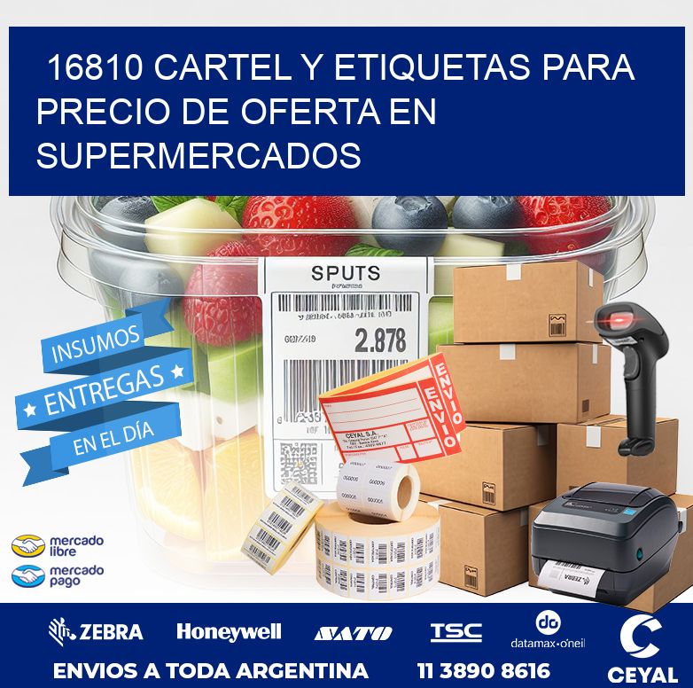 16810 CARTEL Y ETIQUETAS PARA PRECIO DE OFERTA EN SUPERMERCADOS
