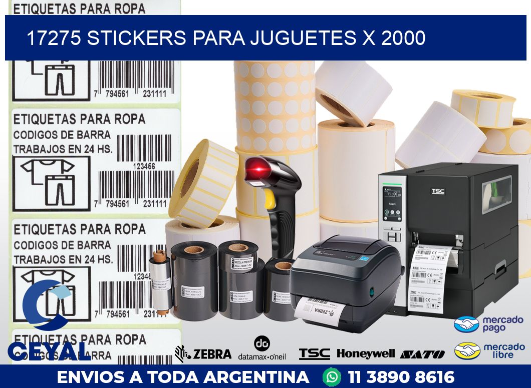 17275 STICKERS PARA JUGUETES X 2000