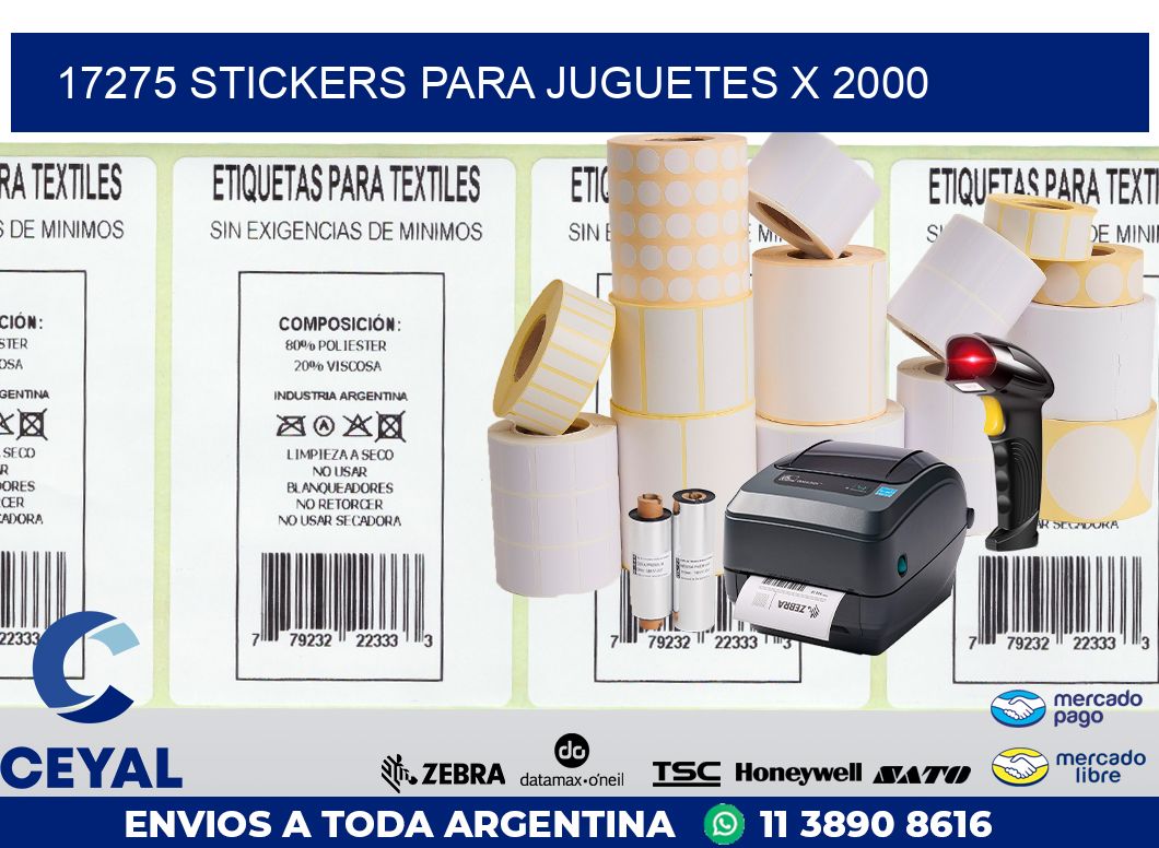 17275 STICKERS PARA JUGUETES X 2000