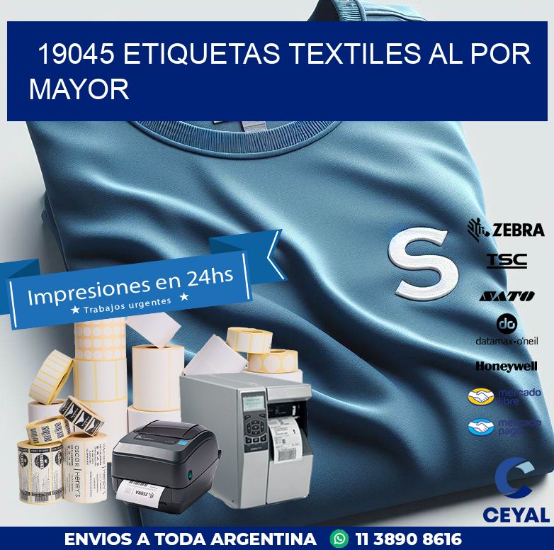 19045 ETIQUETAS TEXTILES AL POR MAYOR