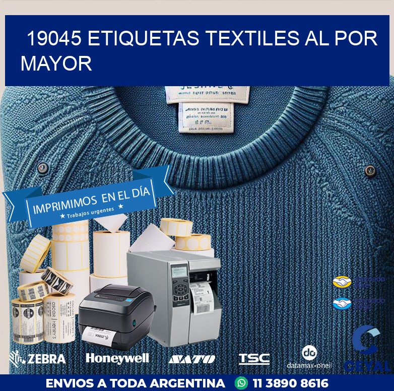 19045 ETIQUETAS TEXTILES AL POR MAYOR