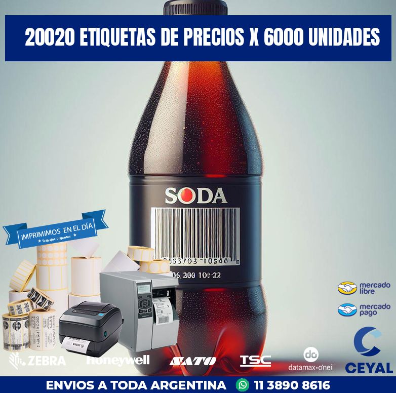 20020 ETIQUETAS DE PRECIOS X 6000 UNIDADES