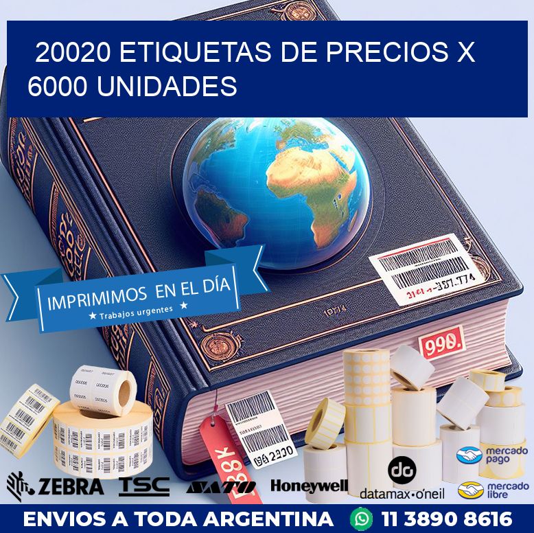 20020 ETIQUETAS DE PRECIOS X 6000 UNIDADES