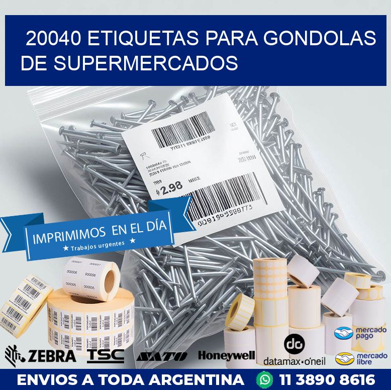 20040 ETIQUETAS PARA GONDOLAS DE SUPERMERCADOS