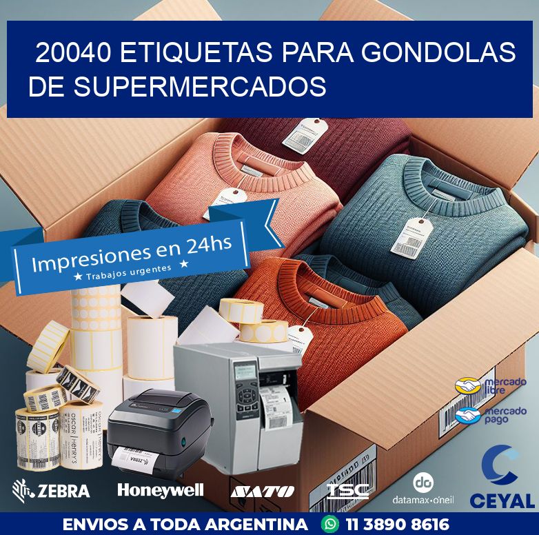 20040 ETIQUETAS PARA GONDOLAS DE SUPERMERCADOS
