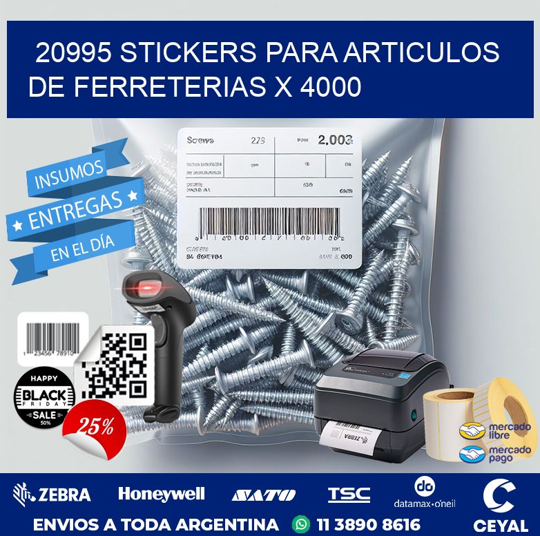 20995 STICKERS PARA ARTICULOS DE FERRETERIAS X 4000