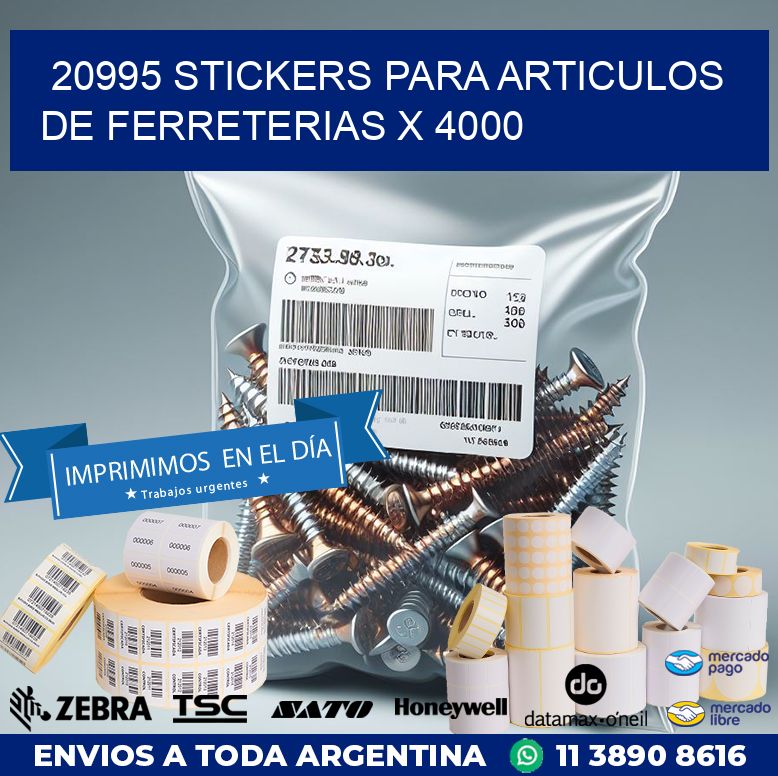 20995 STICKERS PARA ARTICULOS DE FERRETERIAS X 4000