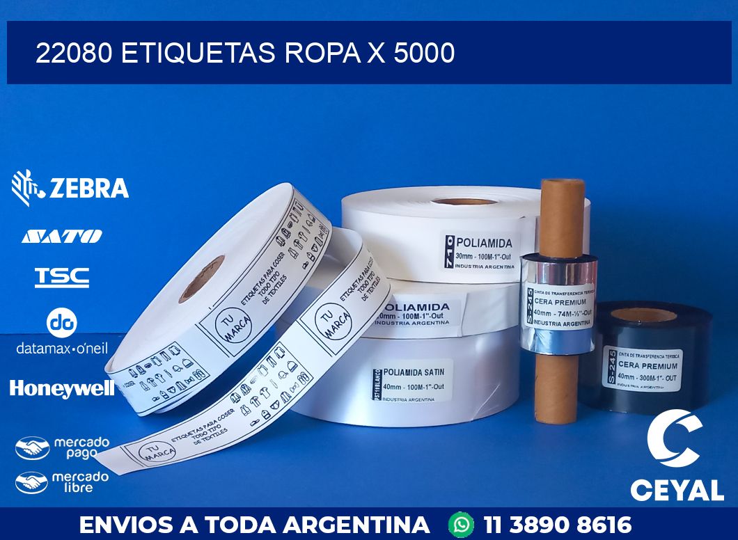 22080 ETIQUETAS ROPA X 5000