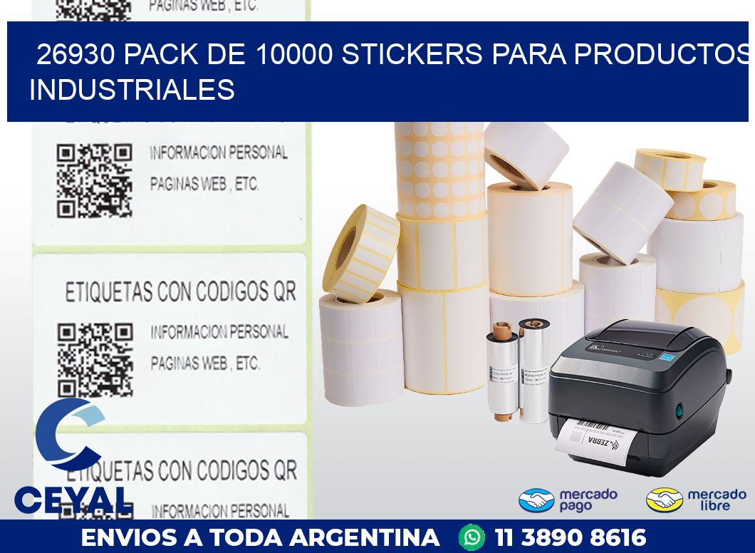 26930 PACK DE 10000 STICKERS PARA PRODUCTOS INDUSTRIALES