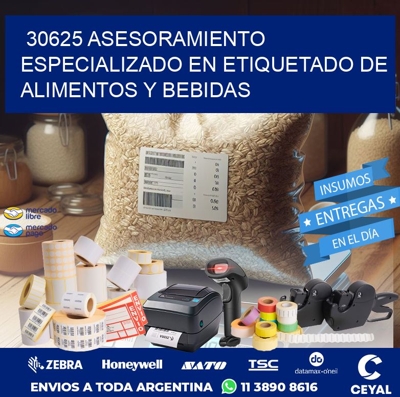 30625 ASESORAMIENTO ESPECIALIZADO EN ETIQUETADO DE ALIMENTOS Y BEBIDAS
