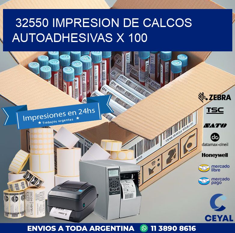 32550 IMPRESION DE CALCOS AUTOADHESIVAS X 100