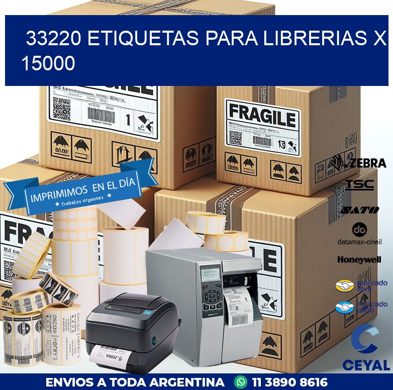 33220 ETIQUETAS PARA LIBRERIAS X 15000