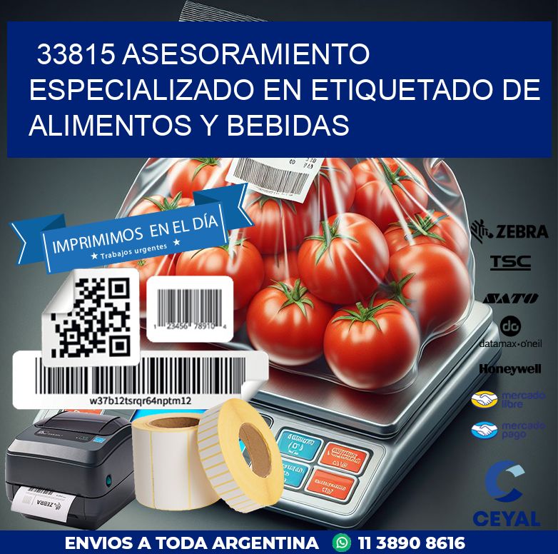 33815 ASESORAMIENTO ESPECIALIZADO EN ETIQUETADO DE ALIMENTOS Y BEBIDAS