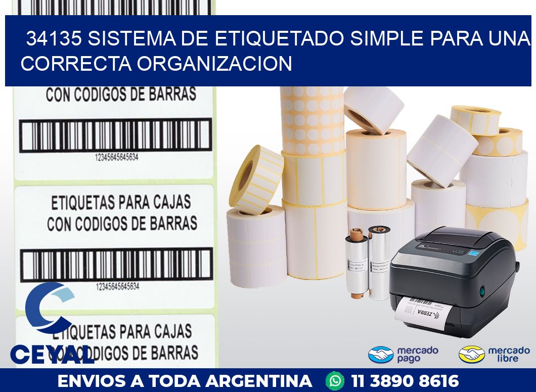 34135 SISTEMA DE ETIQUETADO SIMPLE PARA UNA CORRECTA ORGANIZACION
