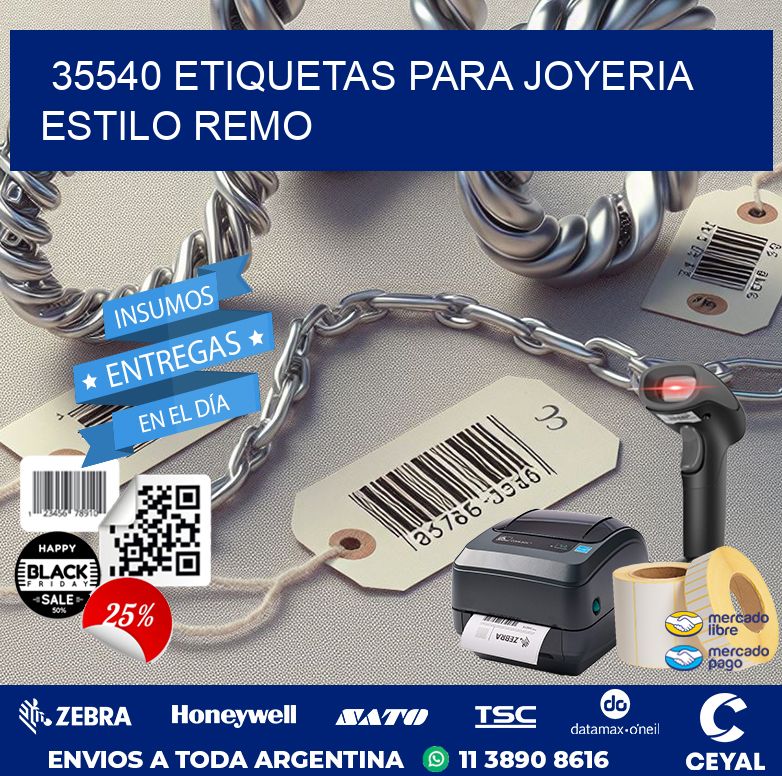 35540 ETIQUETAS PARA JOYERIA ESTILO REMO