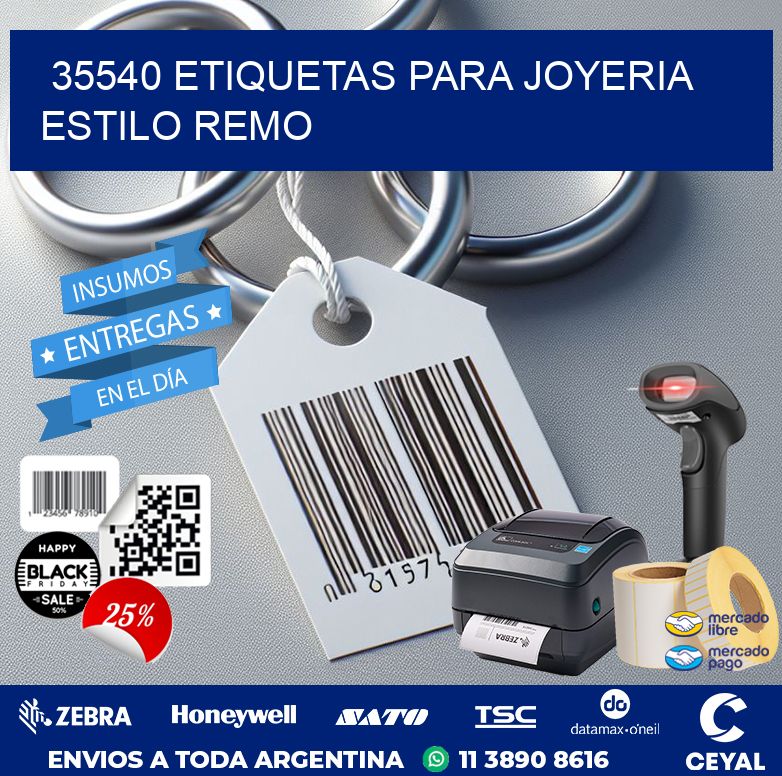 35540 ETIQUETAS PARA JOYERIA ESTILO REMO