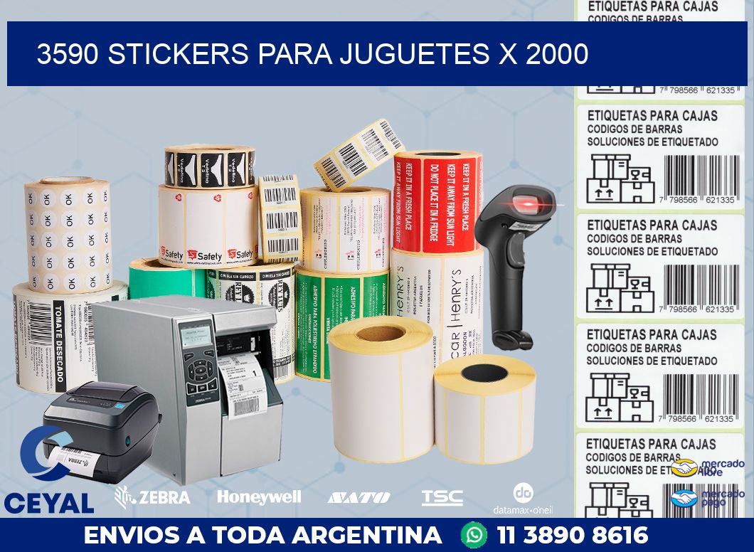 3590 STICKERS PARA JUGUETES X 2000