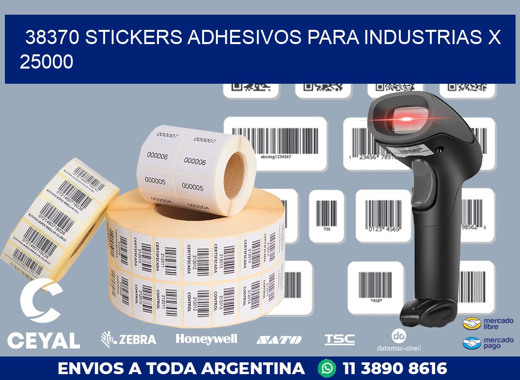 38370 STICKERS ADHESIVOS PARA INDUSTRIAS X 25000