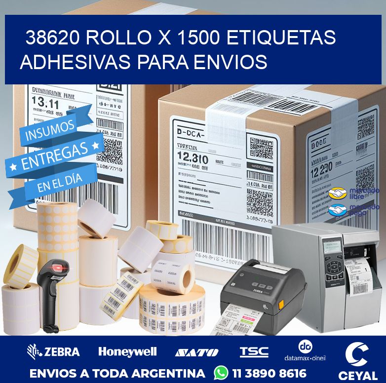 38620 ROLLO X 1500 ETIQUETAS ADHESIVAS PARA ENVIOS