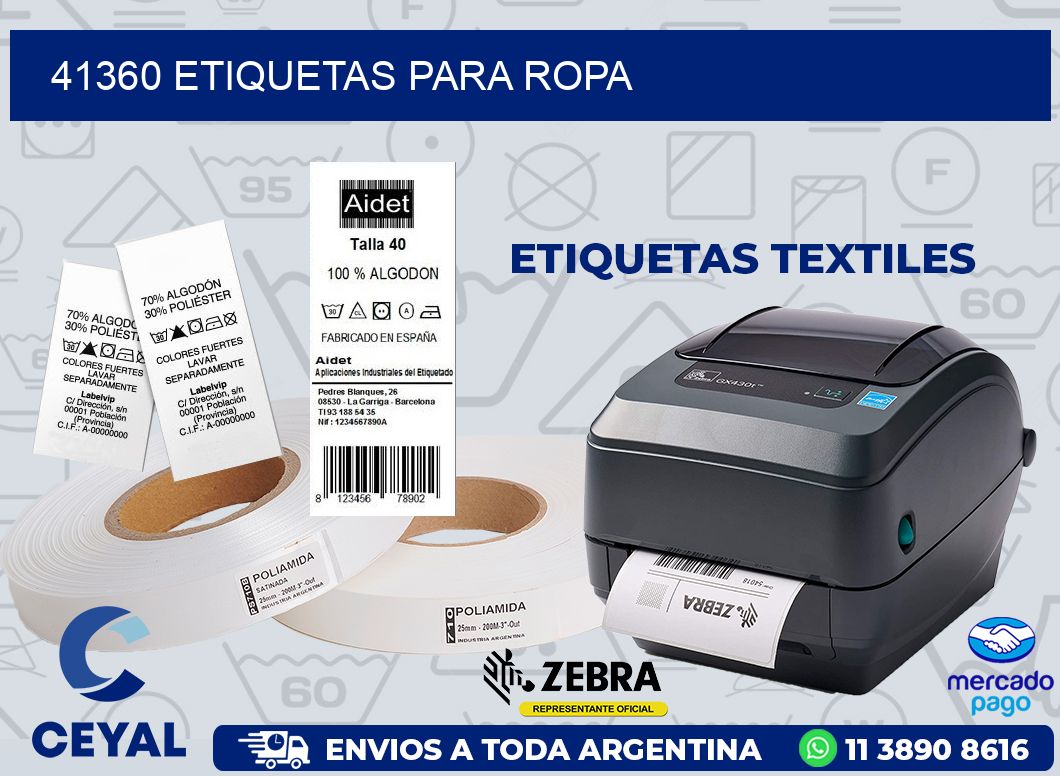 41360 ETIQUETAS PARA ROPA