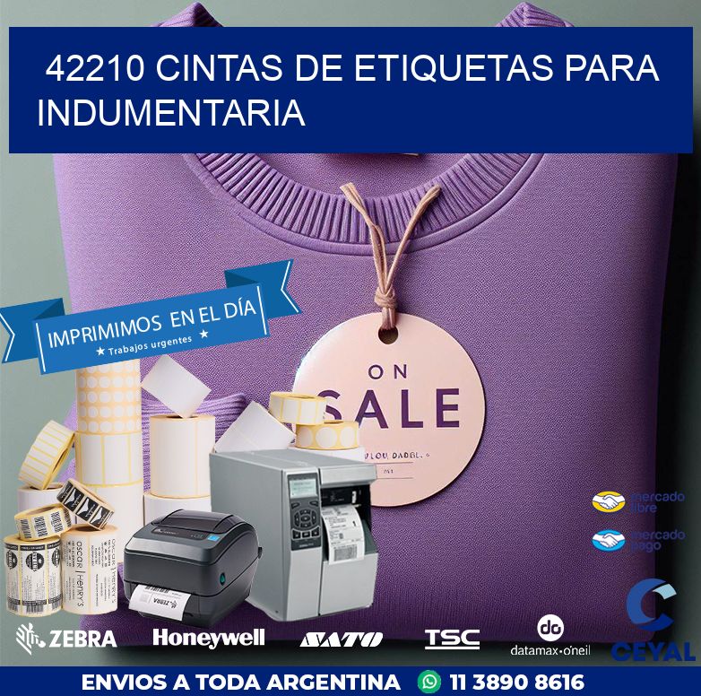 42210 CINTAS DE ETIQUETAS PARA INDUMENTARIA