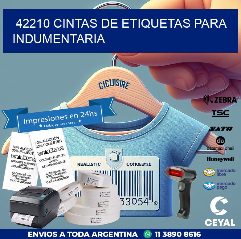 42210 CINTAS DE ETIQUETAS PARA INDUMENTARIA
