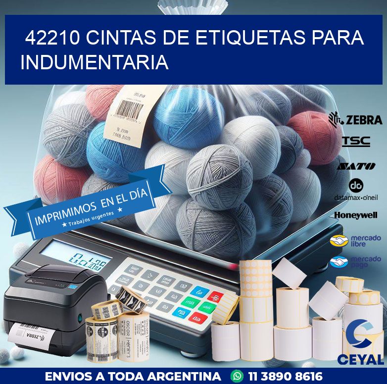42210 CINTAS DE ETIQUETAS PARA INDUMENTARIA