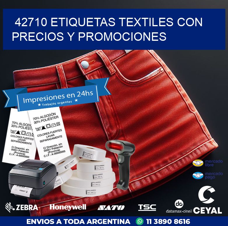 42710 ETIQUETAS TEXTILES CON PRECIOS Y PROMOCIONES