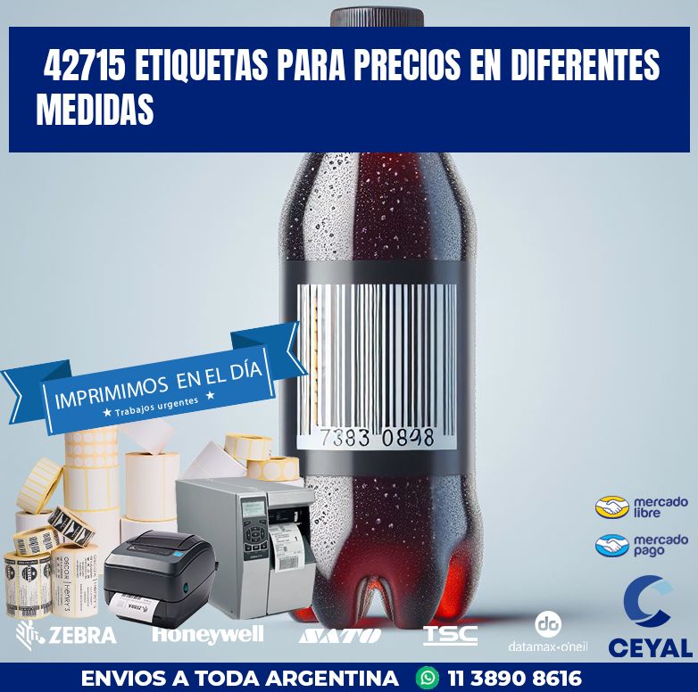 42715 ETIQUETAS PARA PRECIOS EN DIFERENTES MEDIDAS