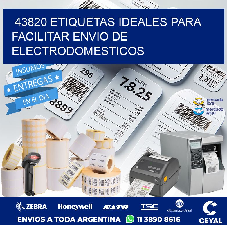 43820 ETIQUETAS IDEALES PARA FACILITAR ENVIO DE ELECTRODOMESTICOS