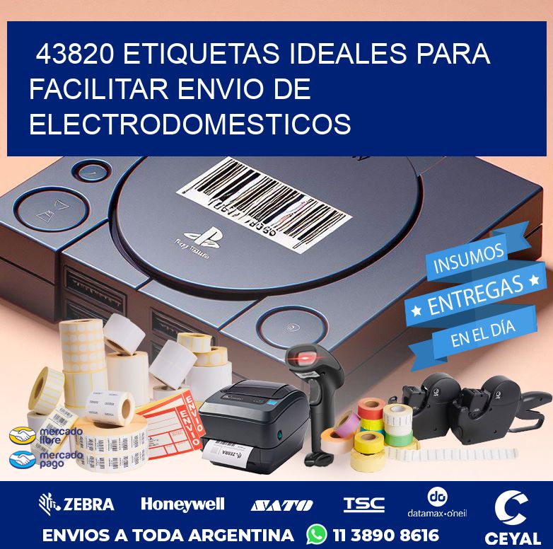 43820 ETIQUETAS IDEALES PARA FACILITAR ENVIO DE ELECTRODOMESTICOS
