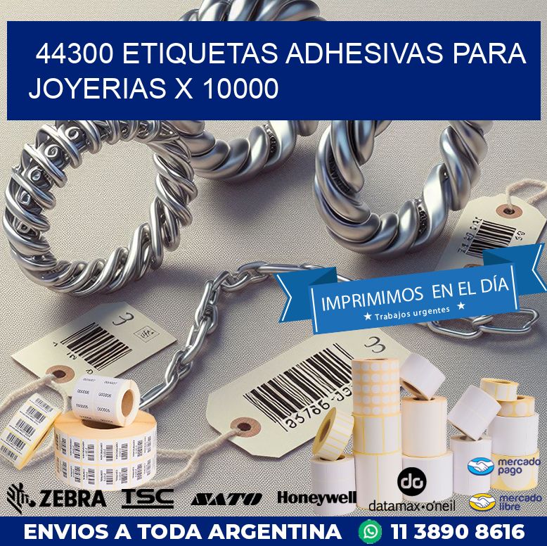 44300 ETIQUETAS ADHESIVAS PARA JOYERIAS X 10000