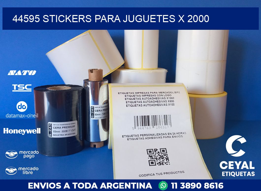 44595 STICKERS PARA JUGUETES X 2000