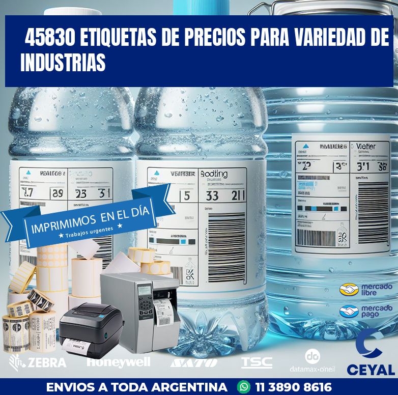 45830 ETIQUETAS DE PRECIOS PARA VARIEDAD DE INDUSTRIAS