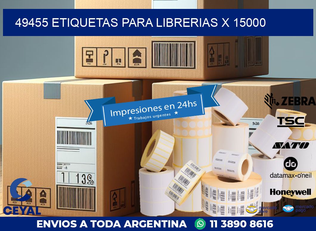 49455 ETIQUETAS PARA LIBRERIAS X 15000