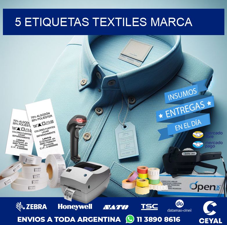 5 ETIQUETAS TEXTILES MARCA