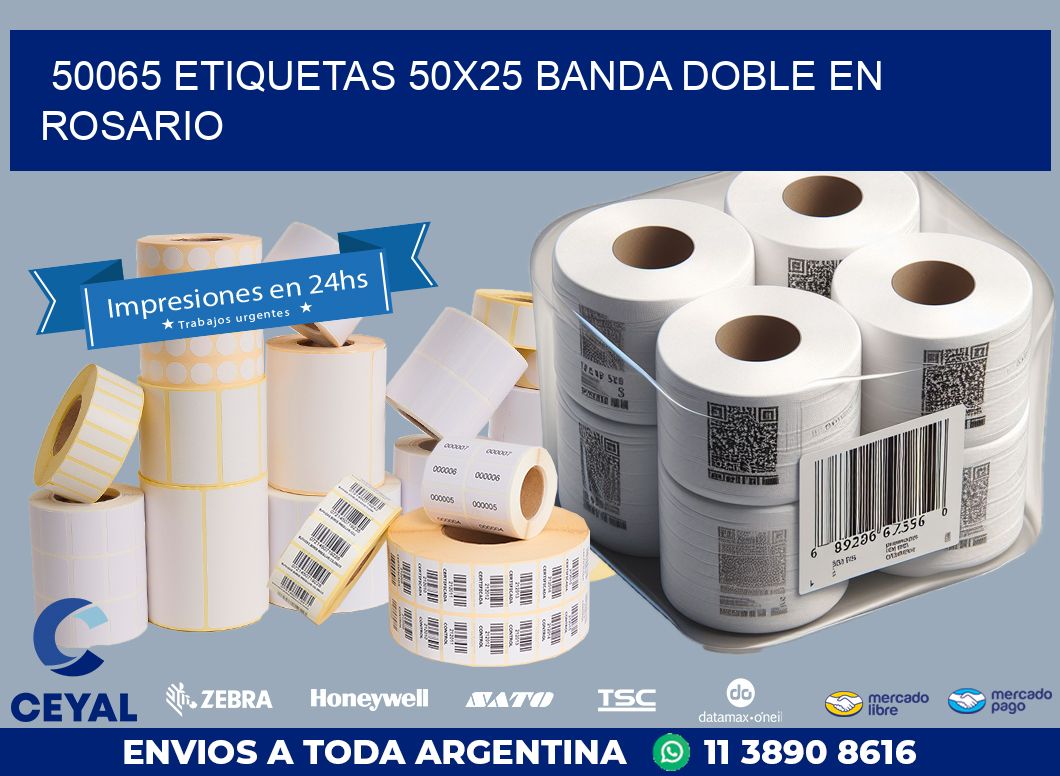 50065 ETIQUETAS 50X25 BANDA DOBLE EN ROSARIO