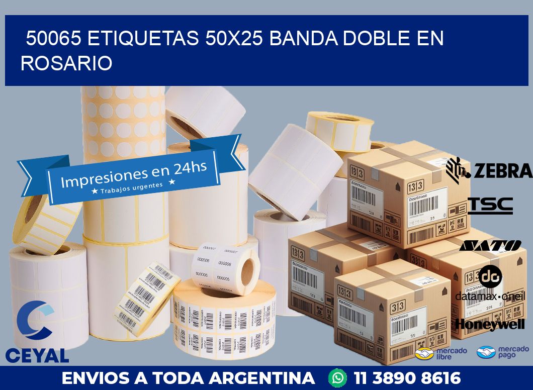 50065 ETIQUETAS 50X25 BANDA DOBLE EN ROSARIO