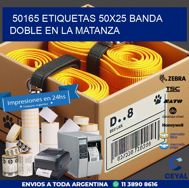 50165 ETIQUETAS 50X25 BANDA DOBLE EN LA MATANZA
