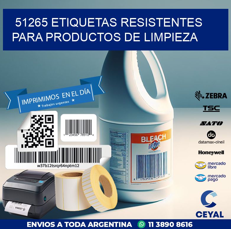 51265 ETIQUETAS RESISTENTES PARA PRODUCTOS DE LIMPIEZA