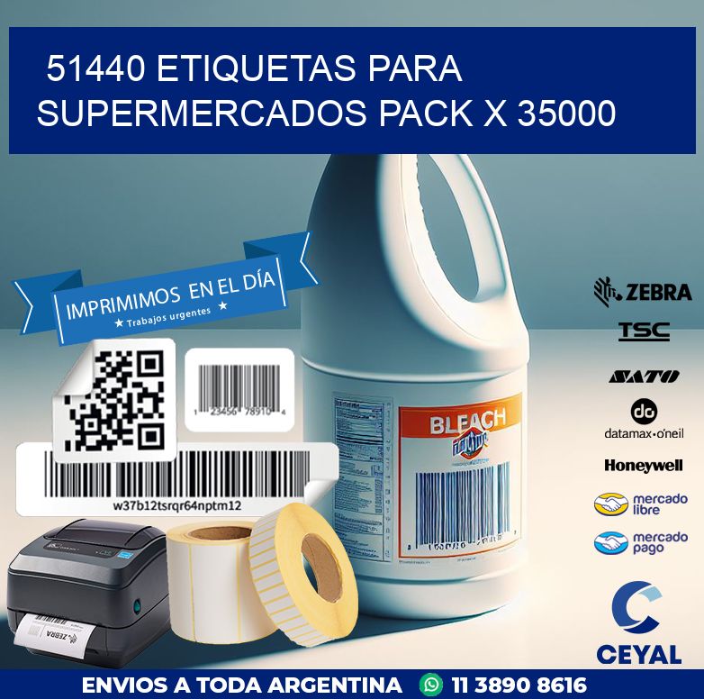 51440 ETIQUETAS PARA SUPERMERCADOS PACK X 35000