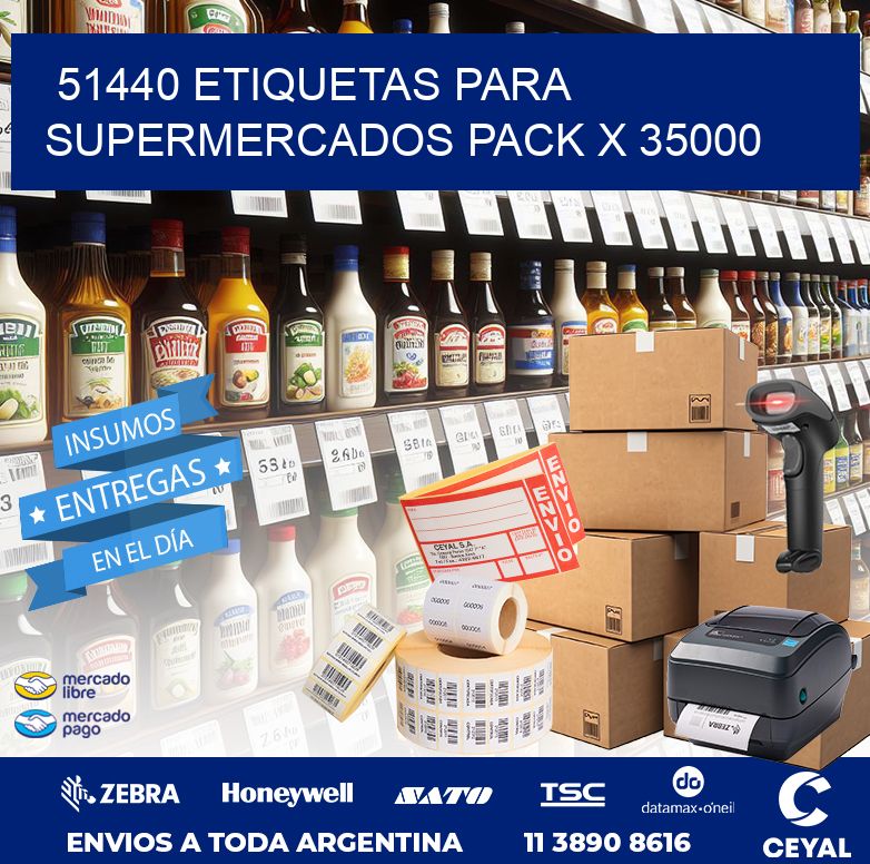 51440 ETIQUETAS PARA SUPERMERCADOS PACK X 35000